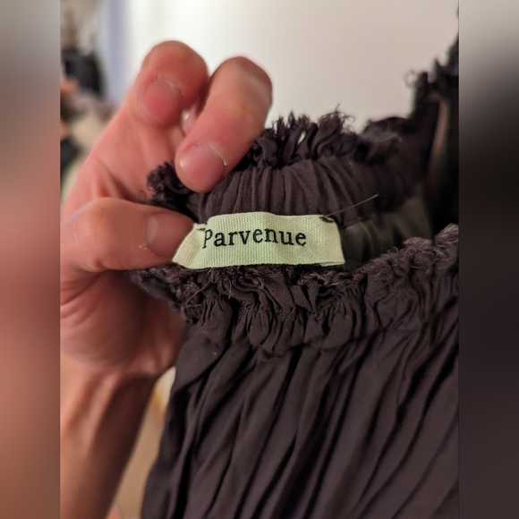 Dark Green maxi dress. Floral crochet top, backless. Size Small - Picture 5 of 10